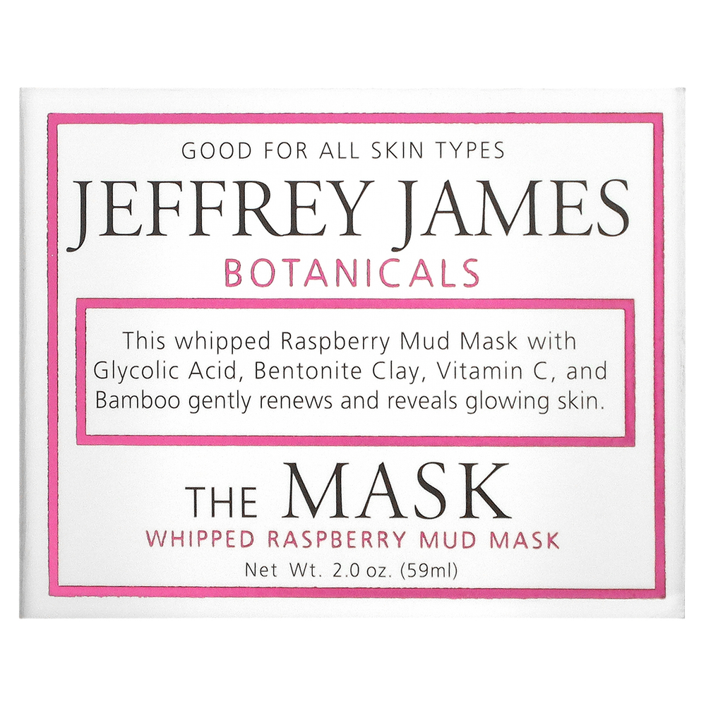 Jeffrey James Botanicals, The Mask, муссовая грязевая маска с малиной, 59 мл (2,0 унции)