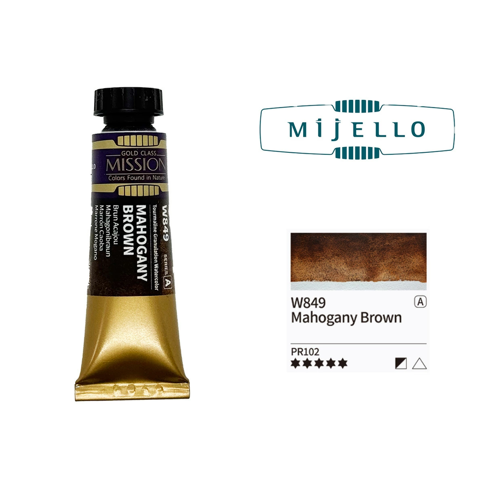 Акварель Mijello Granulation 15 мл. W849 [A] Mahogany Brown