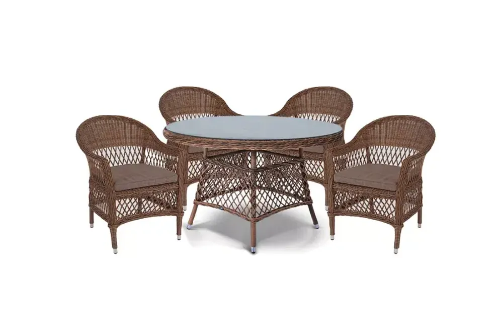 "Эспрессо–120 S" обеденная группа плетеная, цвет коричневый