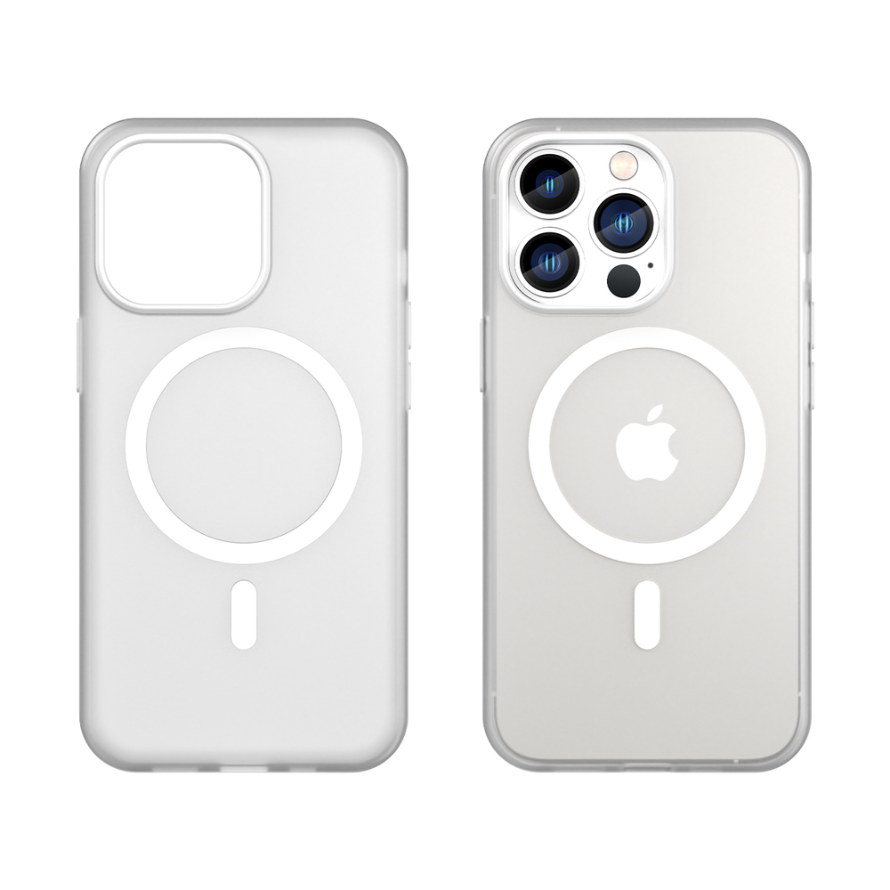 Мягкий усиленный чехол белого цвета с поддержкой MagSafe для iPhone 13 Pro Max, серия Frosted Magnetic