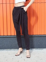 Штаны оверсайз на завязках с запахом большие размеры черный