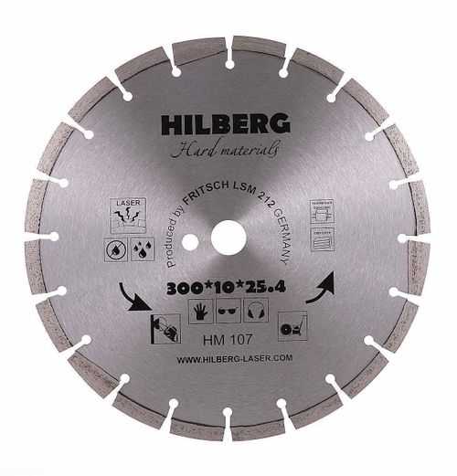 Диск алмазный отрезной 300*25,4 Hilberg Hard Materials Лазер HM107
