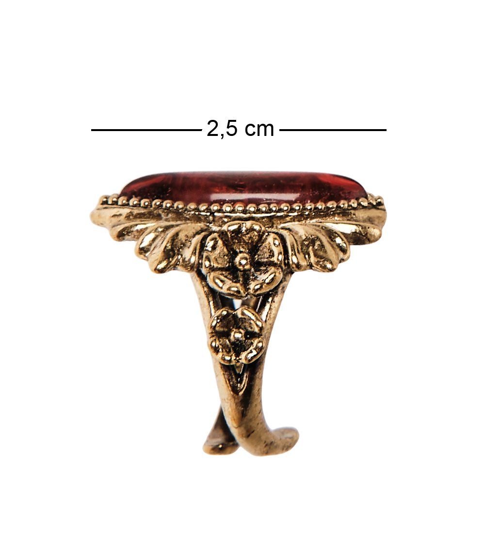 AM-2520 Кольцо «Эмма» (латунь, янтарь)