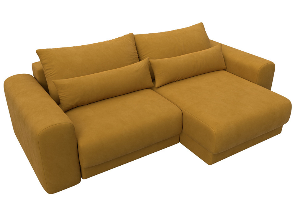 Диван угловой Лига-056 НПБ угол универсальный ВЕЛЮР BRUT 10 желтый