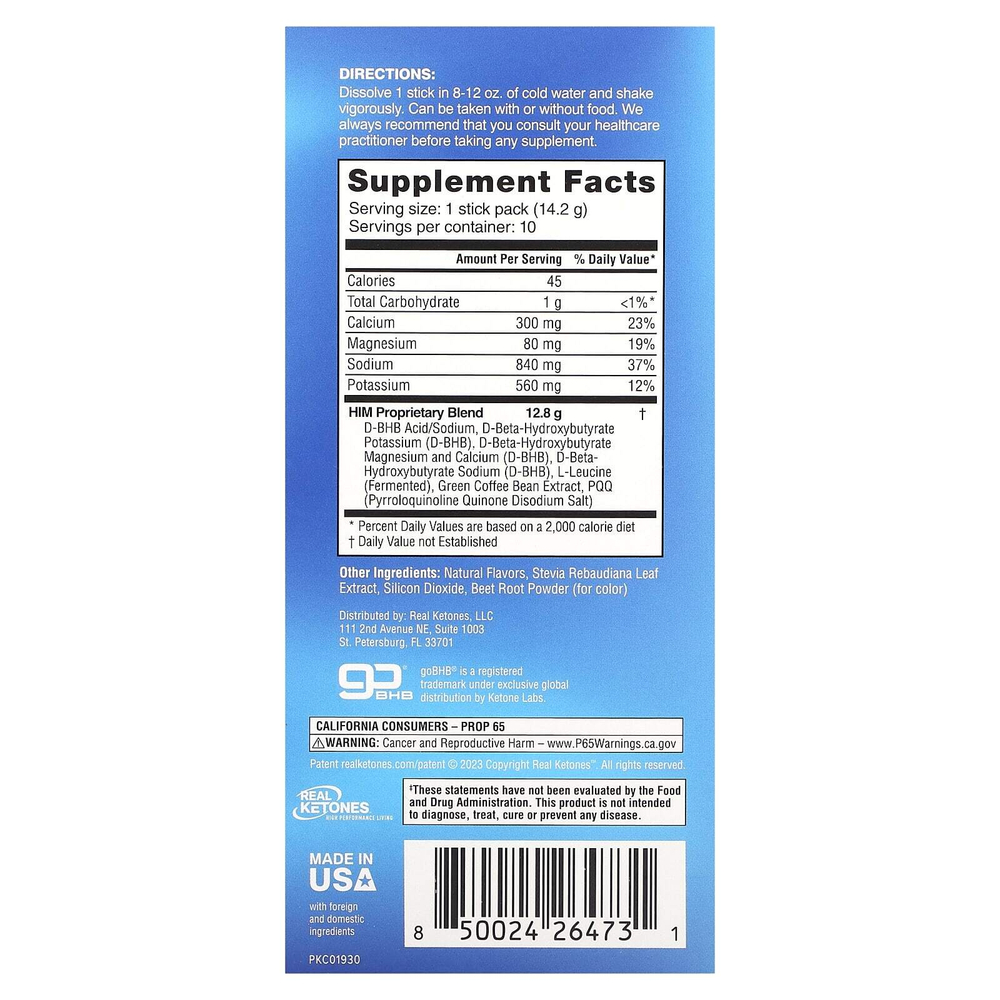 Real Ketones, INFAST, для мужчин, арбуз, 10 пакетиков по 14,2 г (0,5 унции)