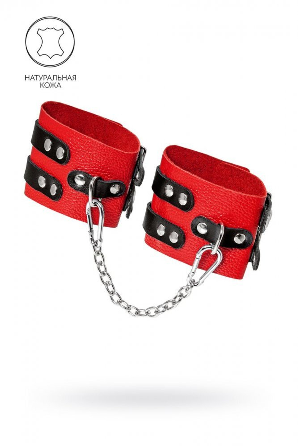 Оковы Pecado с двумя ремешками с люверсами красные 25 см