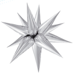 Шар фольгированный Звезда 3D 65 см (Серебряный)