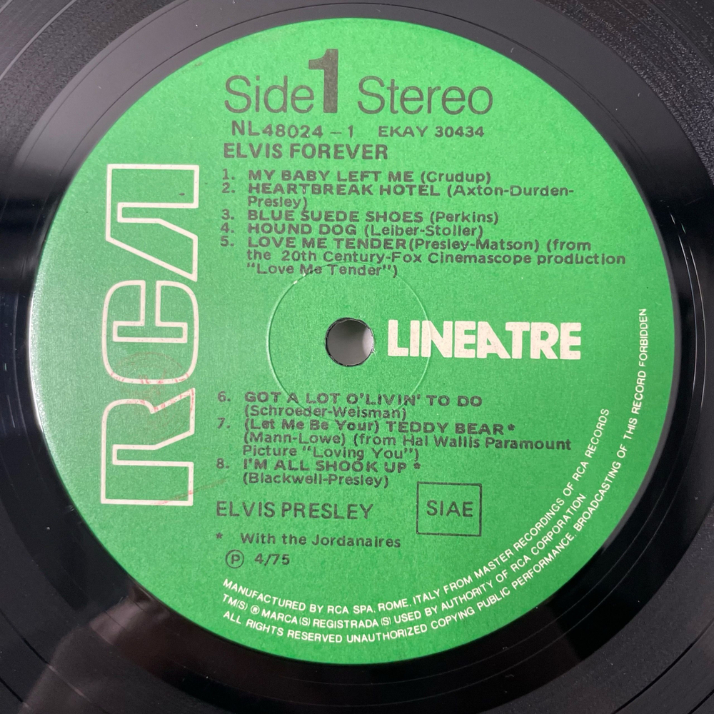 Винтажная виниловая пластинка LP Elvis Presley Элвис Пресли, Elvis Forever (Италия 1975)