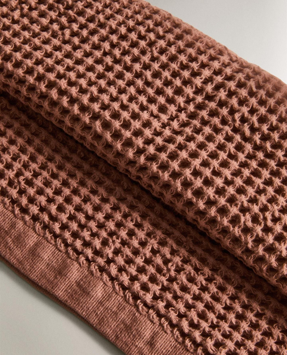 Zara Home - Хлопковое вафельное банное полотенце, розовый, 50х90 см