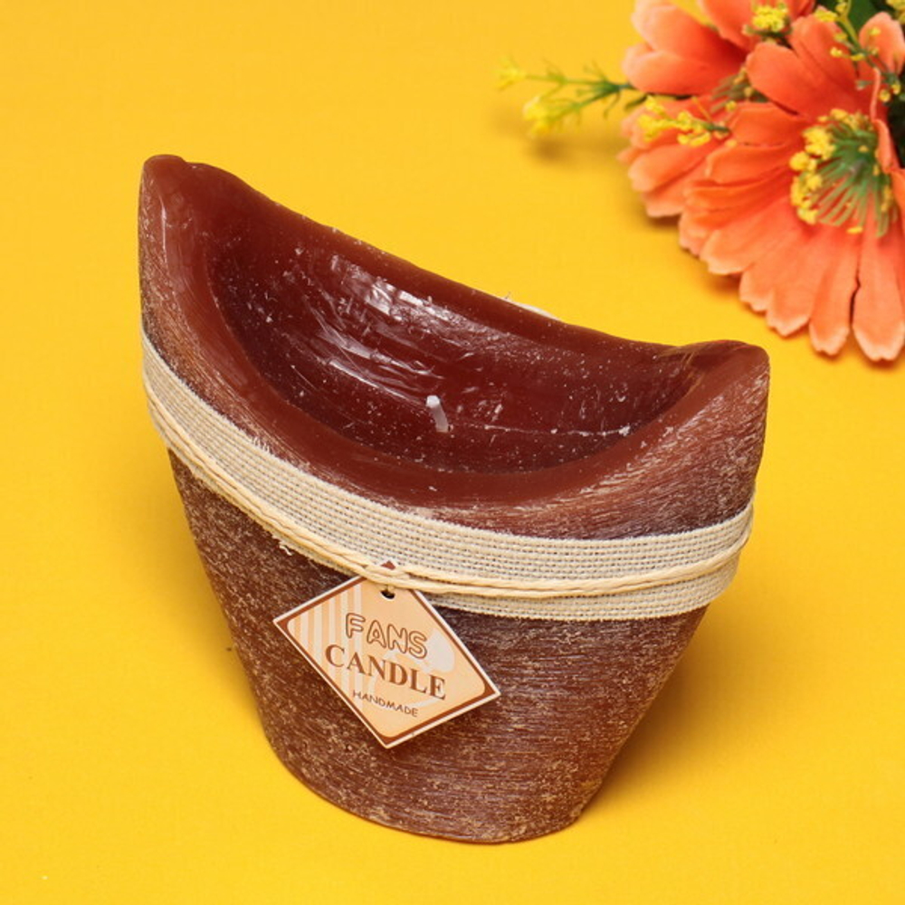 Свеча «Honey story» 13*13см цвет кофейный F-3007