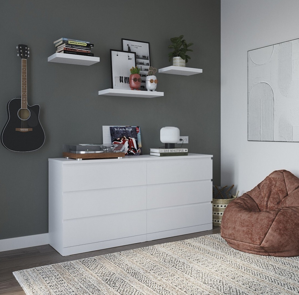 Настенная полка Фора 1.40, 40*25*3,7 см, белый