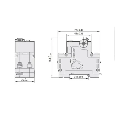 Дифференциальный автомат CHINT NXBLE-63Y 1P+N 16А 30мА электронный тип AС х-ка C 6кА