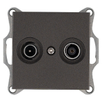 Розетка TV+FM Φ9.5mm оконечная с накладкой, цвет Мокко