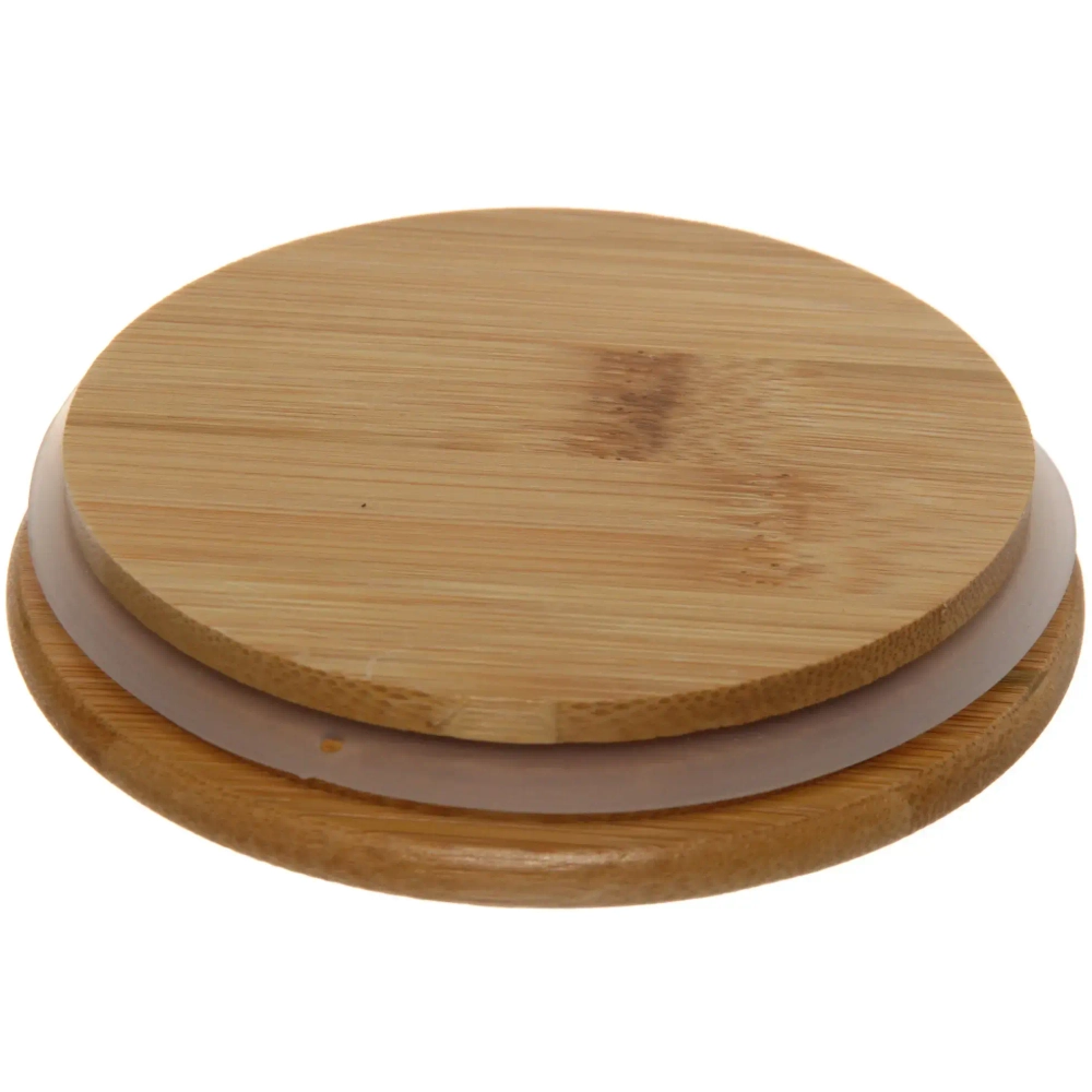 Банка для продуктов стеклянная «Хай-Тек» в наборе 4*400мл с бамбуковой крышкой 11*6см