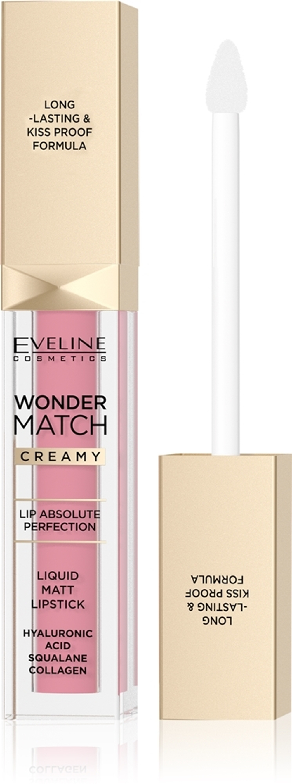 Eveline Cosmetics Wonder Match - Долговечная матовая жидкая помада с гиалуроновой кислотой, 6,8 ml