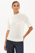 23374 Джемпер женский (молочный / голубой)