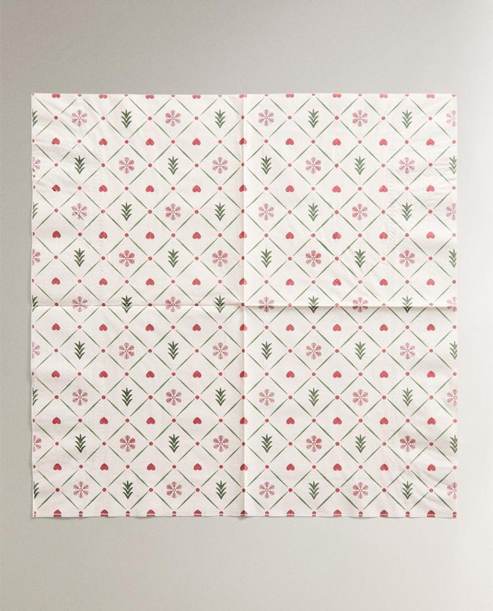 ZARA HOME НАБОР РОЖДЕСТВЕНСКИХ БУМАЖНЫХ САЛФЕТОК С ПРИНТОМ (20 ШТ.), КРАСНЫЙ