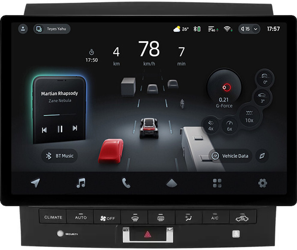 Магнитола для Toyota Land Cruiser 200 2007-2015 (климат на ШГУ, рамка 10) - Teyes CC4-PRO монитор 13" 2K QLED на Android 13, Snapdragon 778G, 8+128, AI, CarPlay, DSP, 4G SIM-слот