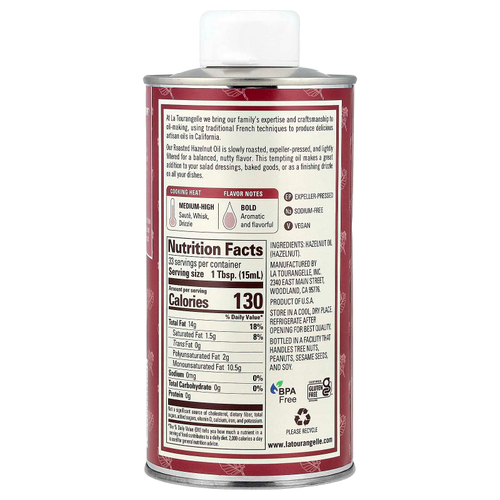 La Tourangelle, Масло из обжаренного фундука, 500 мл