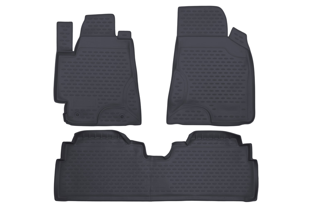 Коврики Standard, в салон TOYOTA Highlander (I, ХU20), 2001-2007, 3 шт. серые (полиуретан, чёрные) Element.NLC.48.44.211