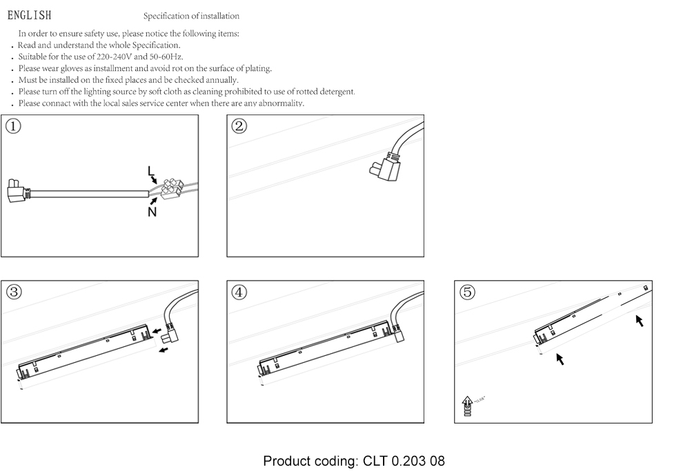 Драйвер для магнитного шинопровода 48V, 100W Crystal Lux CLT 0.203 08 BL