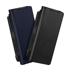 Чехол черного цвета с премиальной искусственной кожи от Dux Ducis для Samsung Galaxy Z Fold 6, серия Bril Series Case (версия с S Pen)