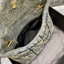 Saint Laurent Loulou Puffer Denim Bag 23 cm