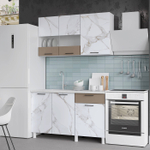 "Trend 1300" МДФ Арктик - мурено, мрамор милк - холст латте, холст сапфир - холст молоко, белый эмалит - холст вулкан, белый эмалит - бетон лайт, мрамор арктик - бетон грей