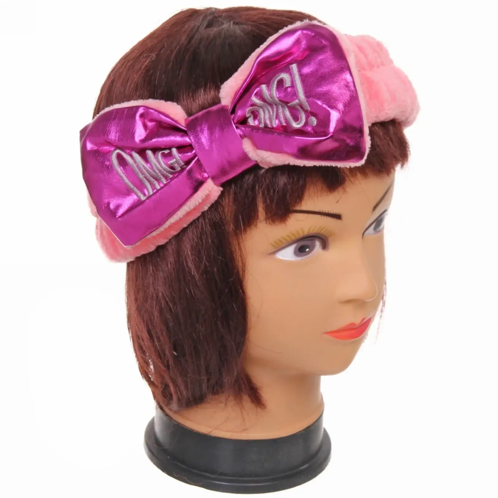 Повязка на голову «Кокетка - Omg!», цвет черный, голубой, розовый и бежевый, 20*5см (упаковка белый ZIP пакет)