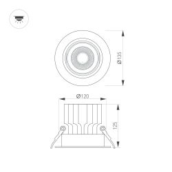 Светильник MS-VORTEX-BUILT-R135-30W Day4000 (WH-WH, 17 deg, 230V) (Arlight, IP20 Металл, 5 лет) 057755