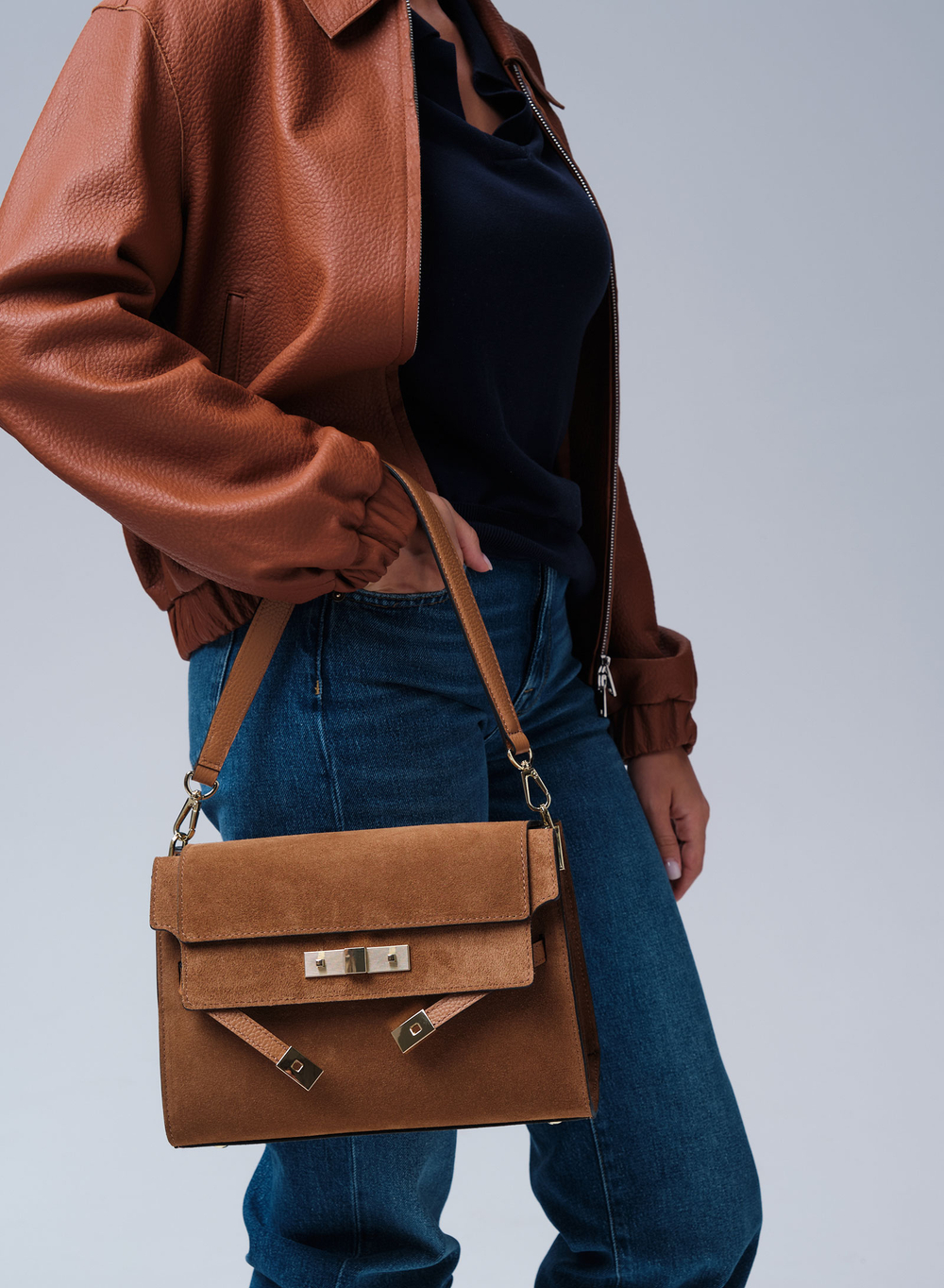 Замшевая сумка Rachel DBR 31361 cветло-коричневый