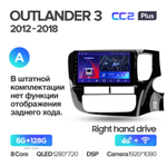 Teyes CC2 Plus 10" для Mitsubishi Outlander 2012-2018 (прав)