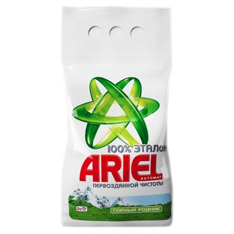 Порошок стиральный Ariel автомат горный родник 3 кг/упак