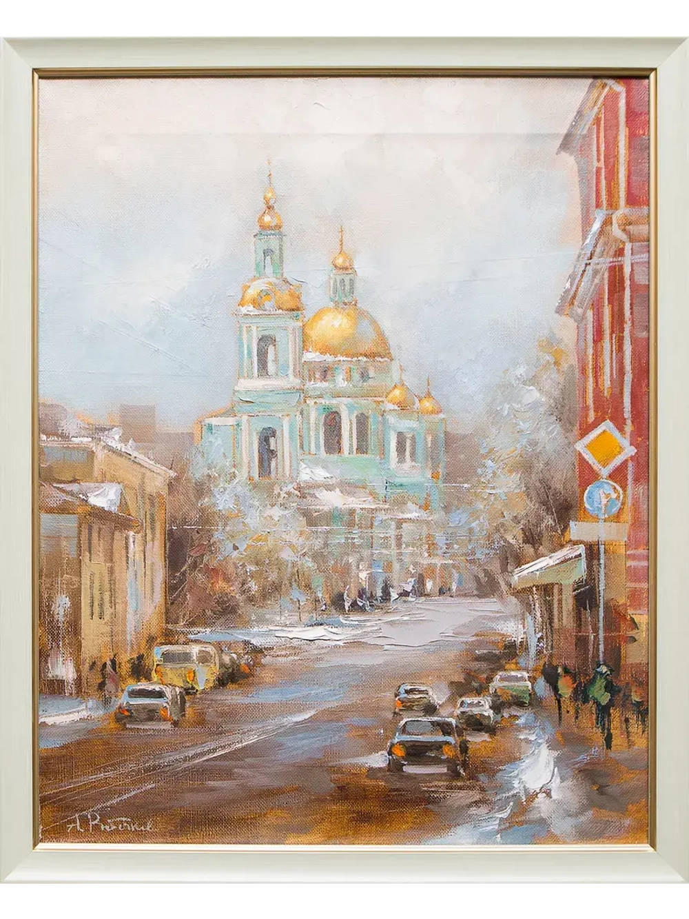 Картина маслом Москва. Богоявленский собор Рыбаков
