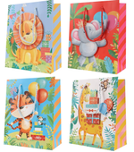 Пакет подарочный 18*23*10см. "Зверята" 3D блёстки (Darvish)