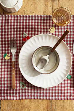 ZARA HOME ФРУКТОВАЯ ВЫШИТАЯ САЛФЕТКА, КРАСНЫЙ