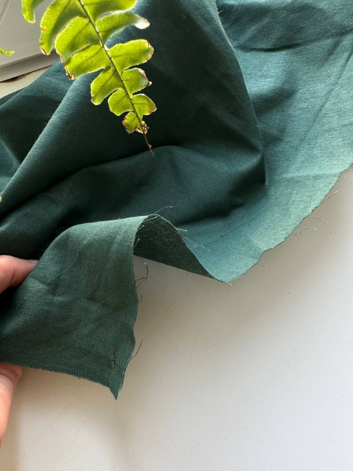 Ткань льняная цвет "Изумруд"