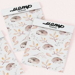 Ткань дюспо ёжик с осенними листьями