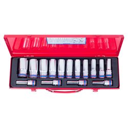 KING TONY (4215MR) Набор глубоких торцевых головок 1/2", 12-гранные, 10-32 мм, 15 предметов