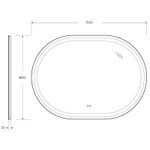 Зеркало Cezares Giubileo 110 CZR-SPC-GIUBILEO-1100-800-TCH-WARM с подсветкой с сенсорным выключателем и подогревом