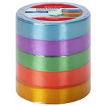 Лента атласная ширина 20 мм, набор 5 цветов по 23 м, BRAUBERG, 591504