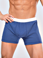 Мужские хлопковые трусы-боксеры в крапинку (Размер: XXL) (Цвет: синий)