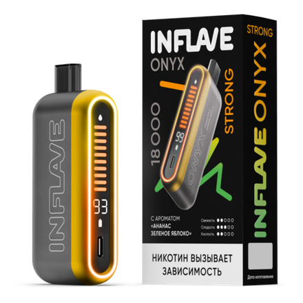 Inflave Onyx Strong Ананас-зелёное яблоко 18000 затяжек 20мг (2%)