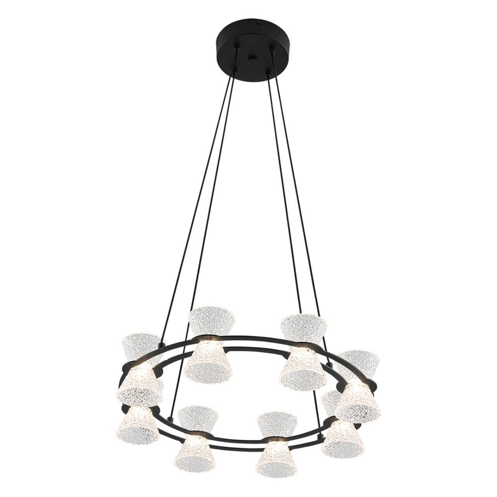 8341/28L LEDIO LN черный/прозрачный металл/акрил Люстра подвесная LED 28W 3000K 220V VINORA