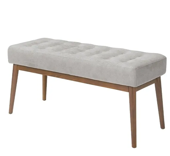 Банкетка Angel Cerda 5107, 100х45 см, орех, темно-серая ткань