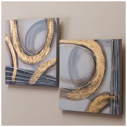 КОМПЛЕКТ ИЗ 2-Х КАРТИН "ЗОЛОТАЯ АБСТРАКЦИЯ" 40Х40*2,5 СМ (КАЖДАЯ)