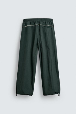 ZARA БРЮКИ-ДЖОГГЕРЫ ИЗ ВЫСОКОТЕХНОЛОГИЧНОЙ ТКАНИ С КОНТРАСТНЫМИ ДЕТАЛЯМИ, ЗЕЛЕНЫЙ