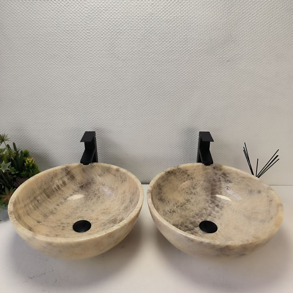 Раковина из оникса ПАРА! Bowl Grey TinLip BO-62977 45*45*17 42