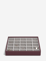 Органайзер для украшений и часов Stackers Classic Jewellery Box, 4 секции - Burgundy (Burgundy / бордовый / Burgundy / 600 / 700 / Органайзер-косметичка с крышкой)