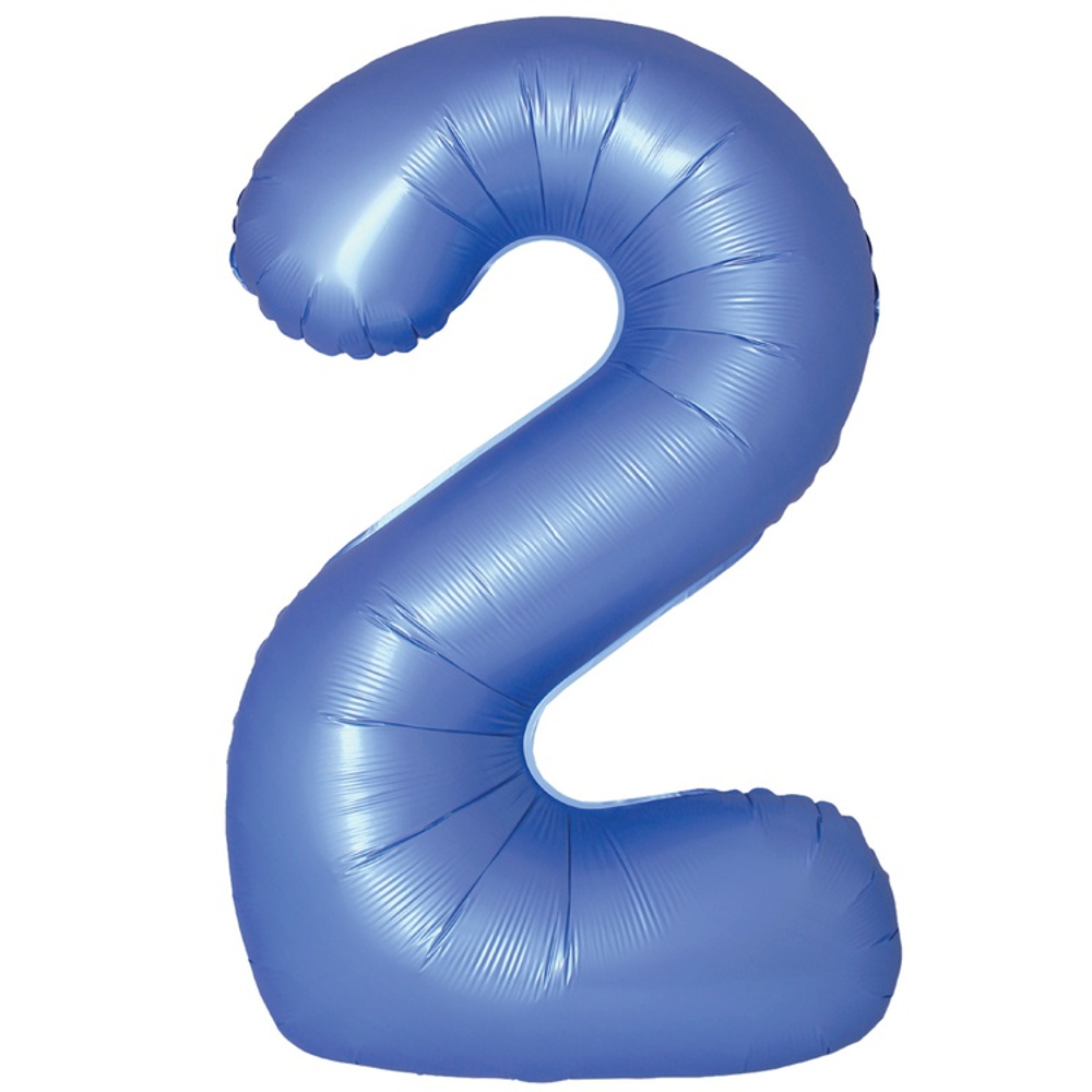 Шар фольгированный Цифра 2 101 см (Синий)